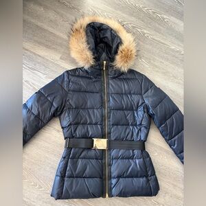 Moncler angers down coat with belt